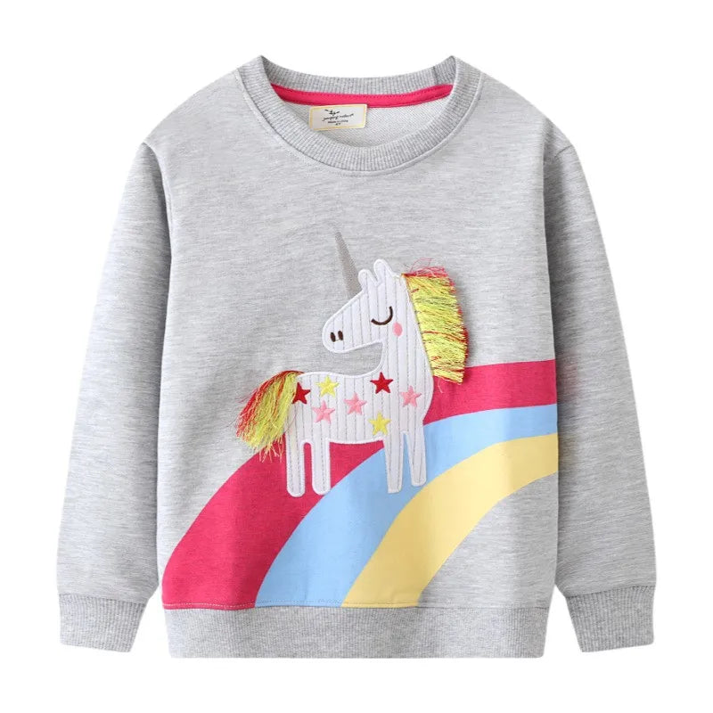 Unicorn Frill Girls Cotton Sweatshirt