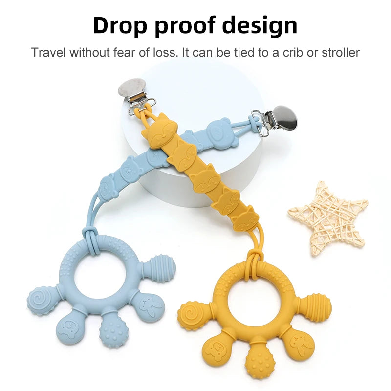 Multicolor Silicone Baby Teething Ring