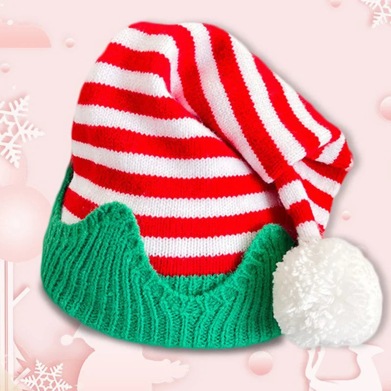 Kids Christmas Striped Elf Hat