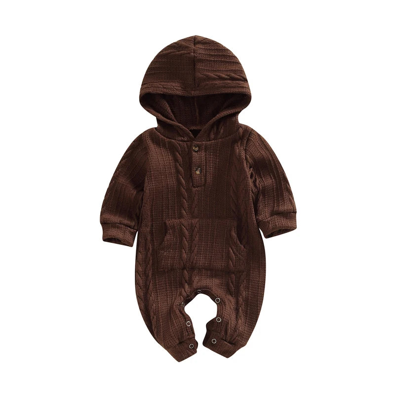 MOMSTAG Toddler Unisex Bodysuit Cozy Winter Warm  Hooded Romper