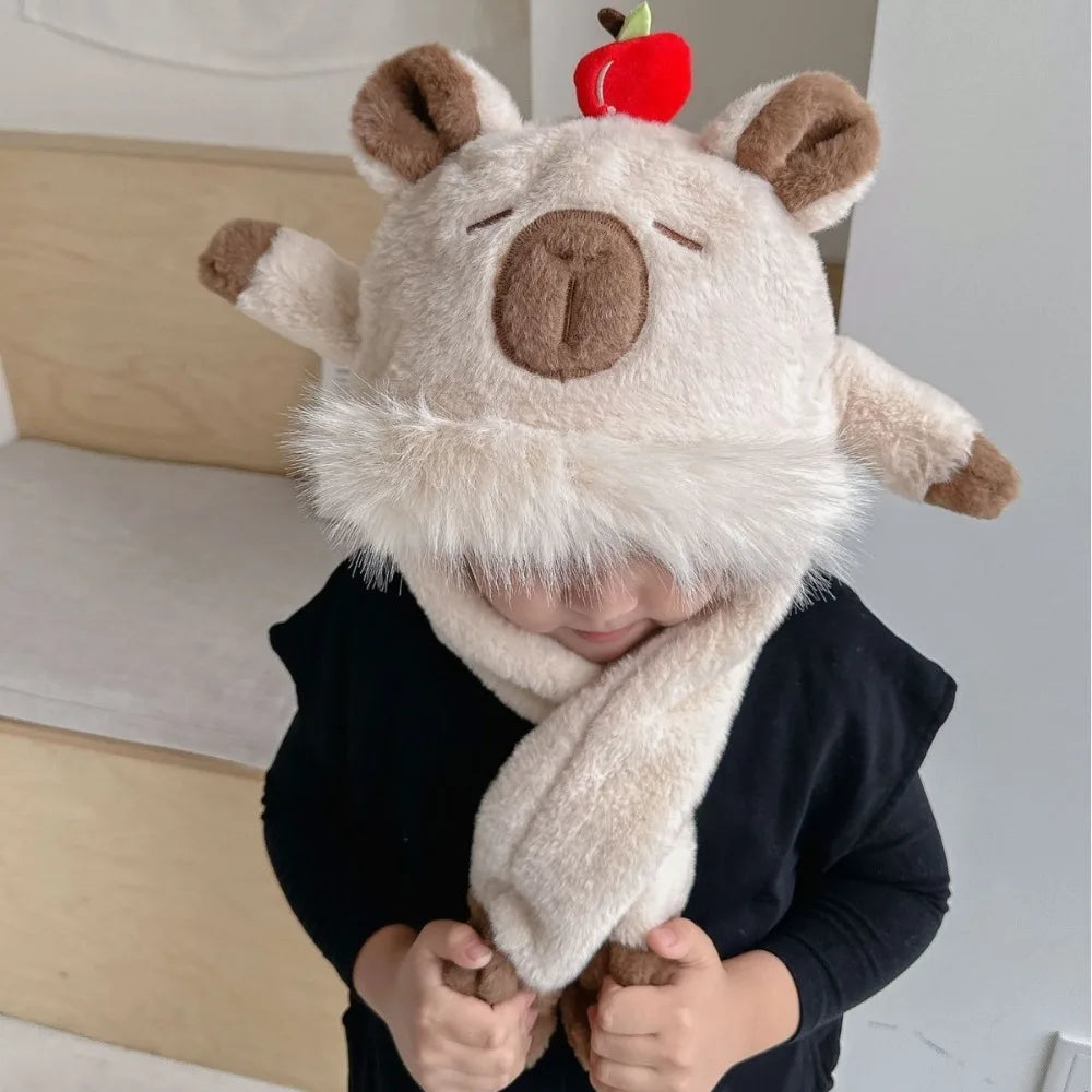 Capybara Winter Hat with Ears 4-6Y