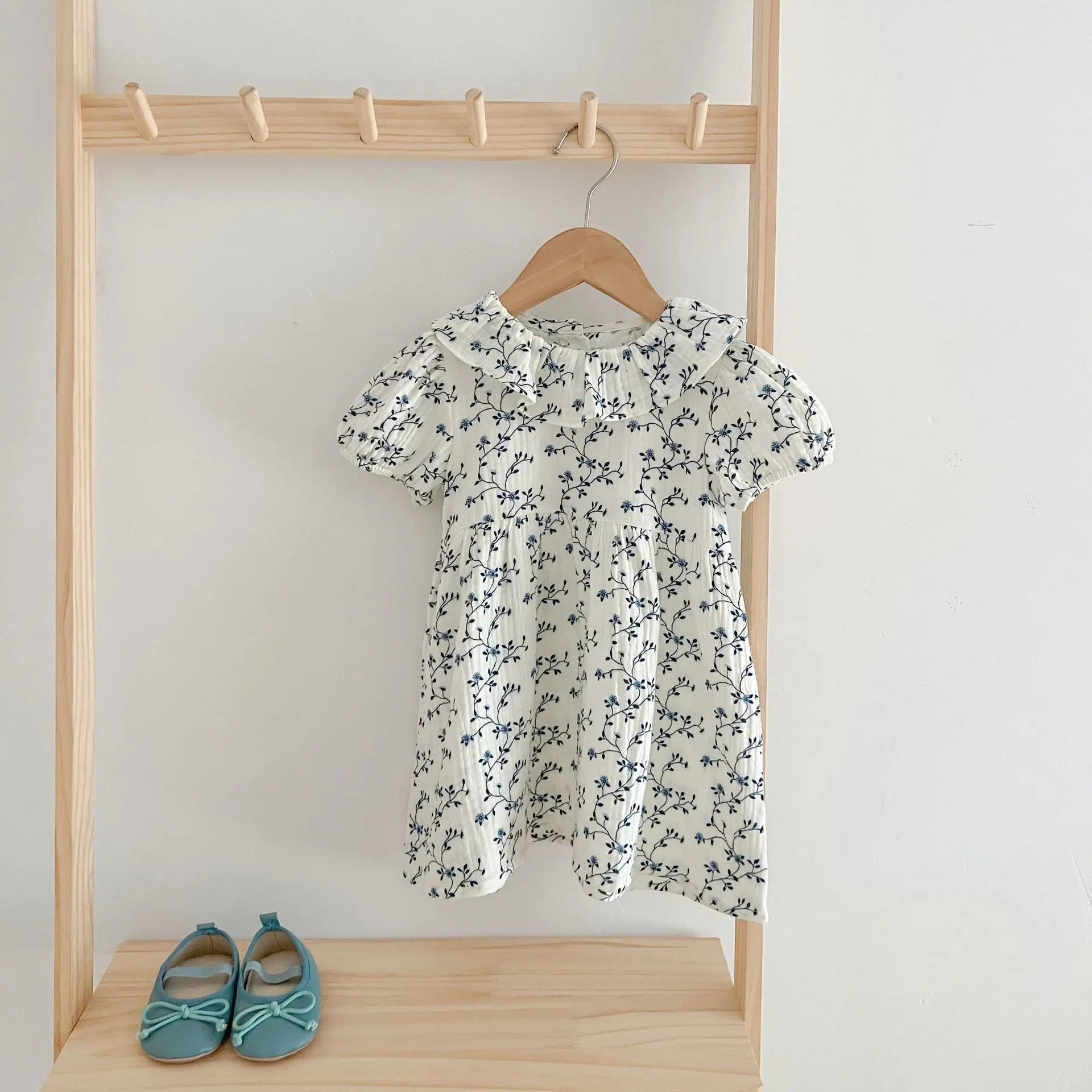 Flower Print Romper Dress Matching Sister Outfit