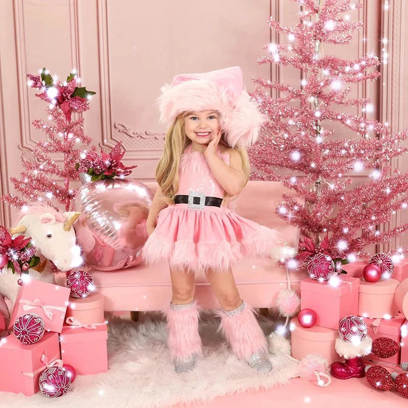 Baby Girl Santa Tulle Party Dress + Hat