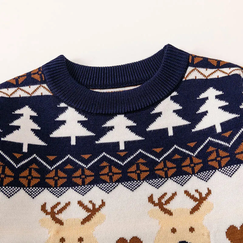 Festive Christmas Sweater Kids Warm Cotton Pullover