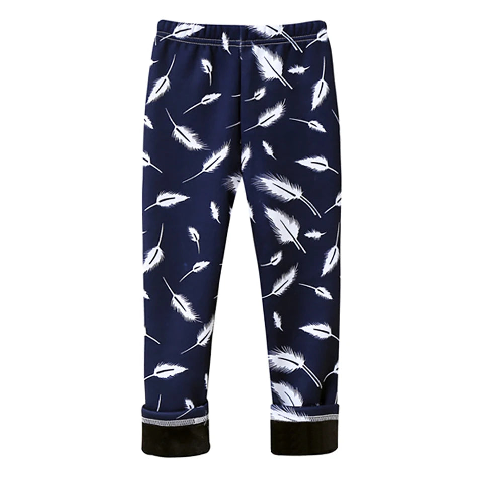 Girls Cozy Fleece-Lined Butterfly Leggings