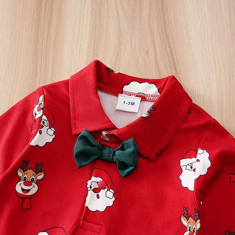 Festive Baby Christmas Jumpsuit & Pants Set