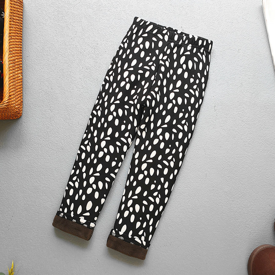 Girls Floral Winter Leggings Pants