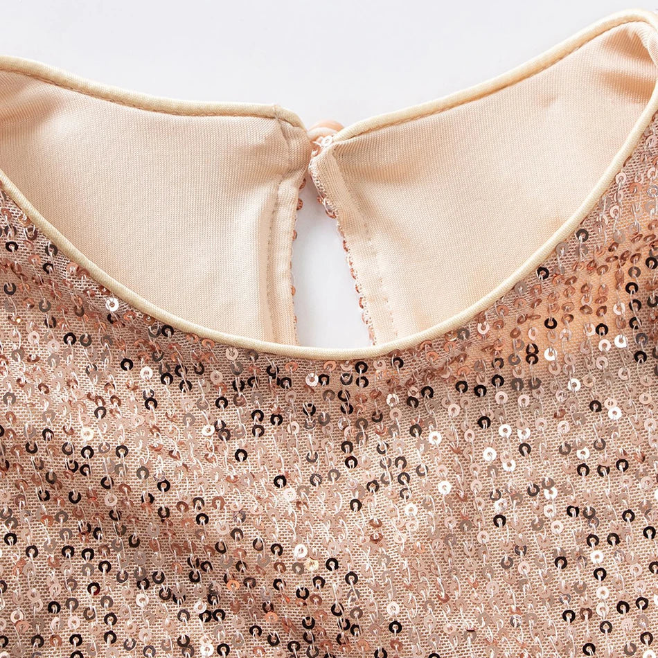 Girls Sparkly Sequin Princess Dress | Sleeveless Party Gown for 2–8 Years