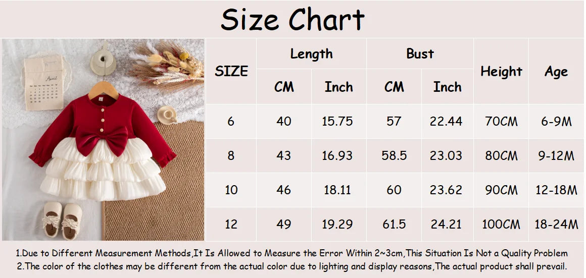Red Bow Baby Girl Christmas Ball Gown