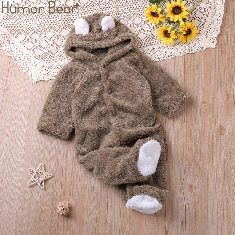 MOMSTAG Bear Cartoon Style Winter Long Sleeve Toddler Kids Rompers