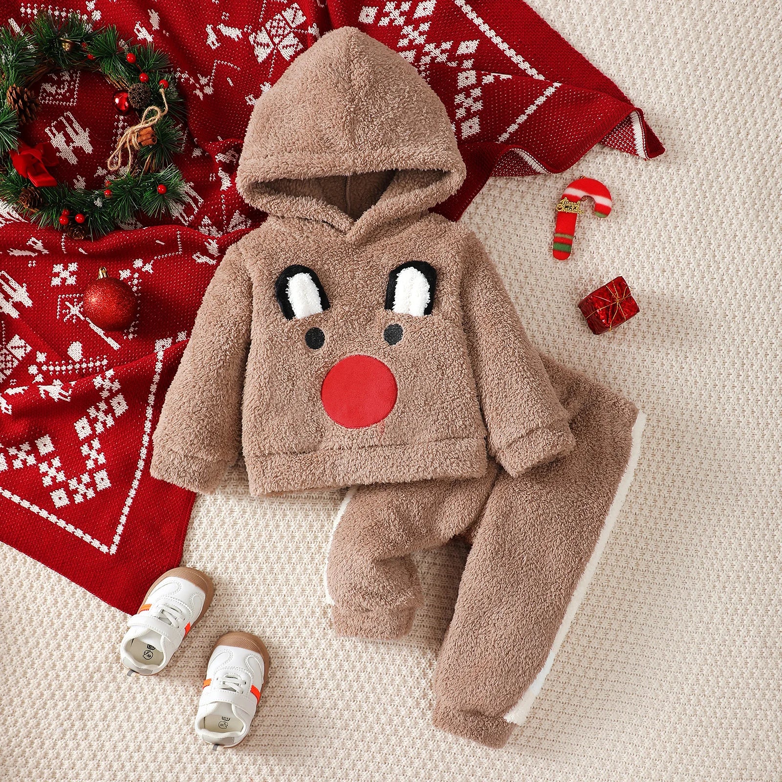 Baby Boy Rudolf Plush Winter Set