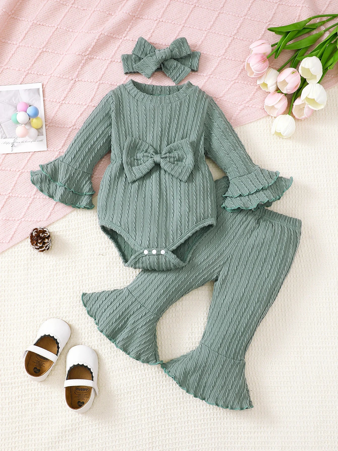 Baby Retro Christmas Jumpsuit Set