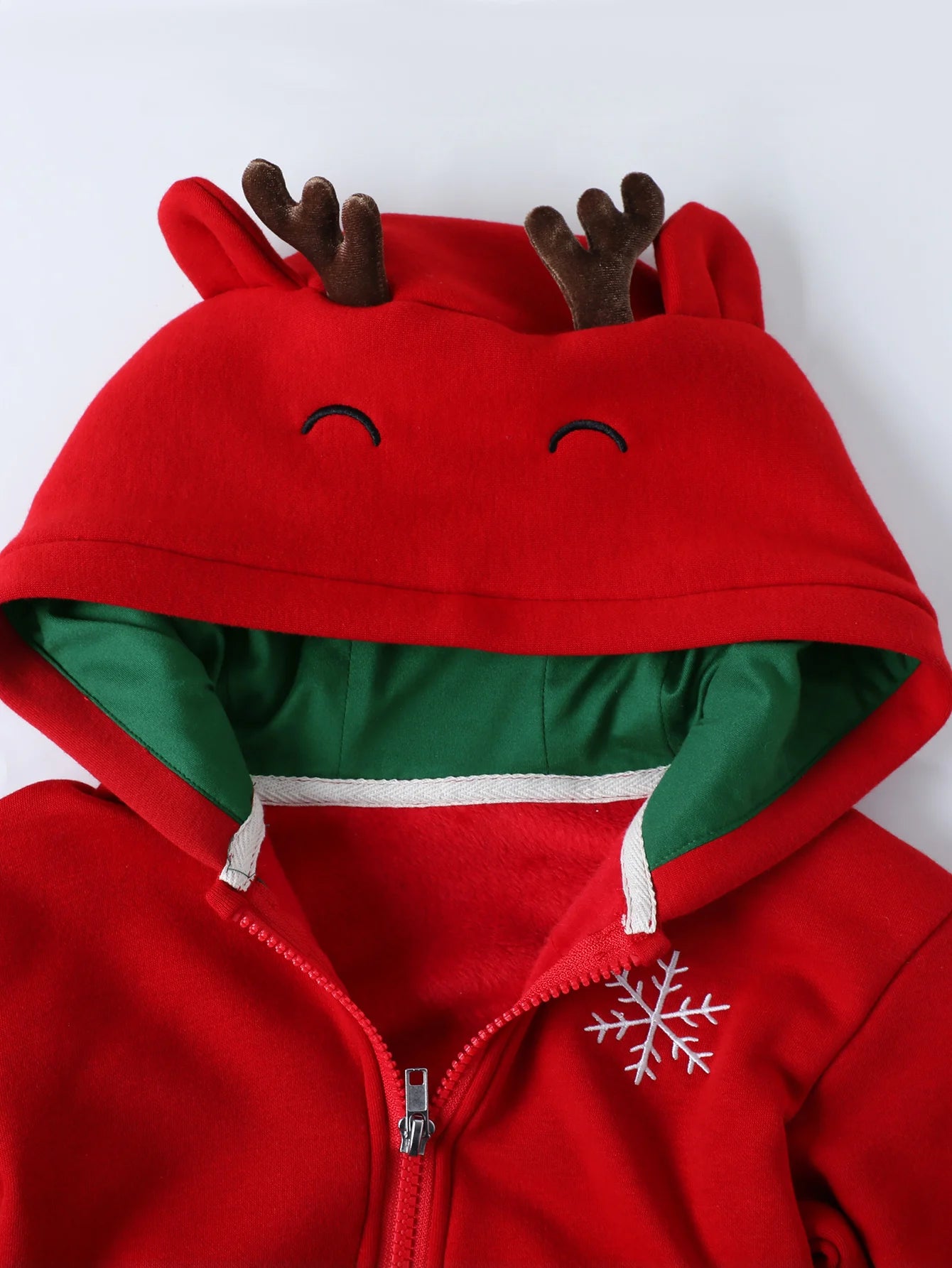 Christmas Red Snowflake Hoodie for Boys