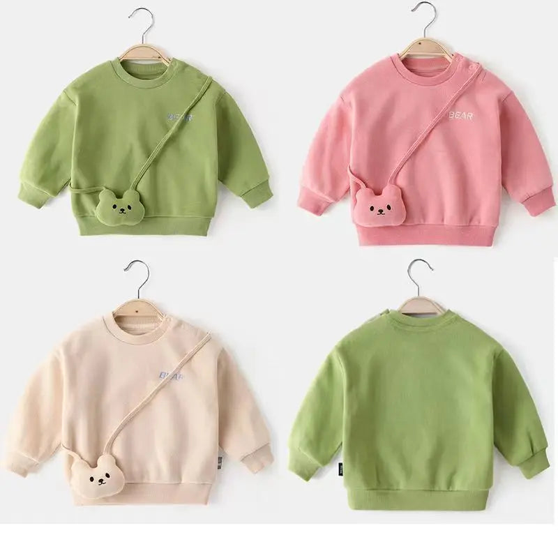 Long-sleeved Pullover Casual Sweatshirt Hoodies for baby girls