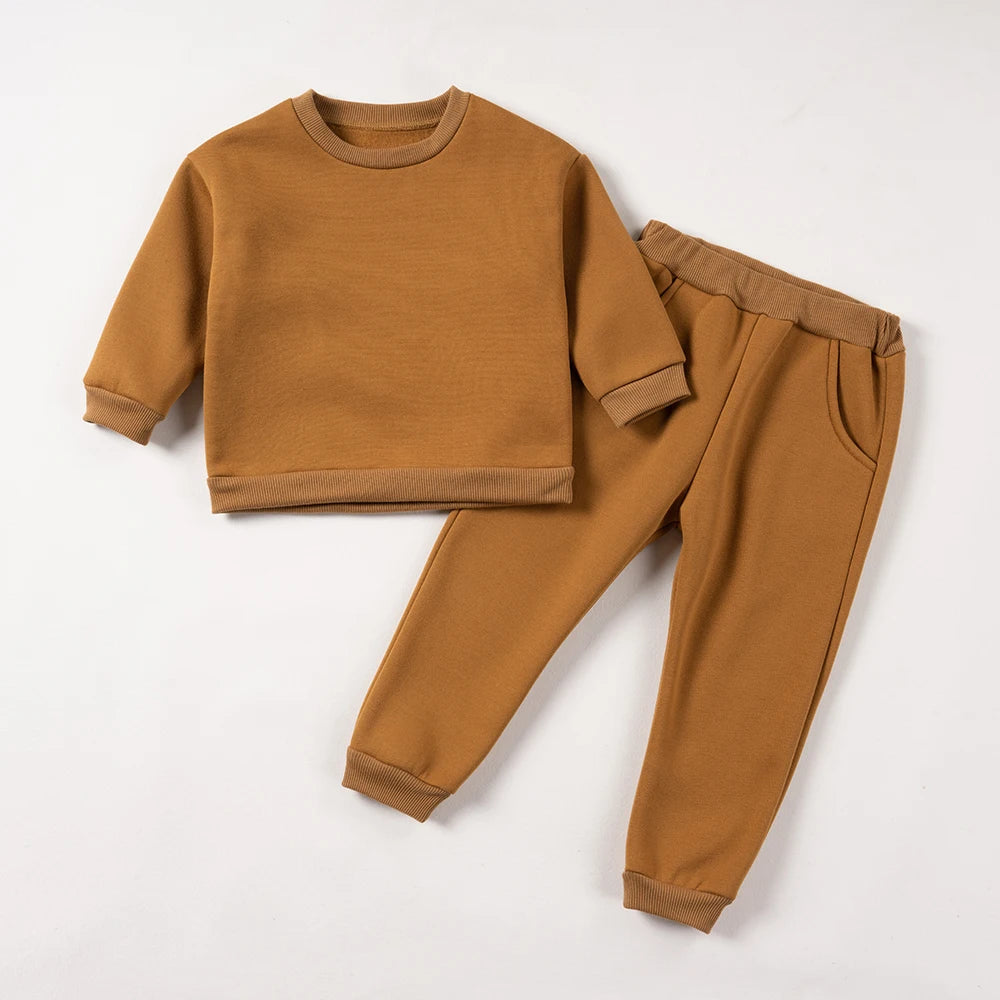 MOMSTAG Toddler Plush 2-Piece Set - Sweatshirt & Pants