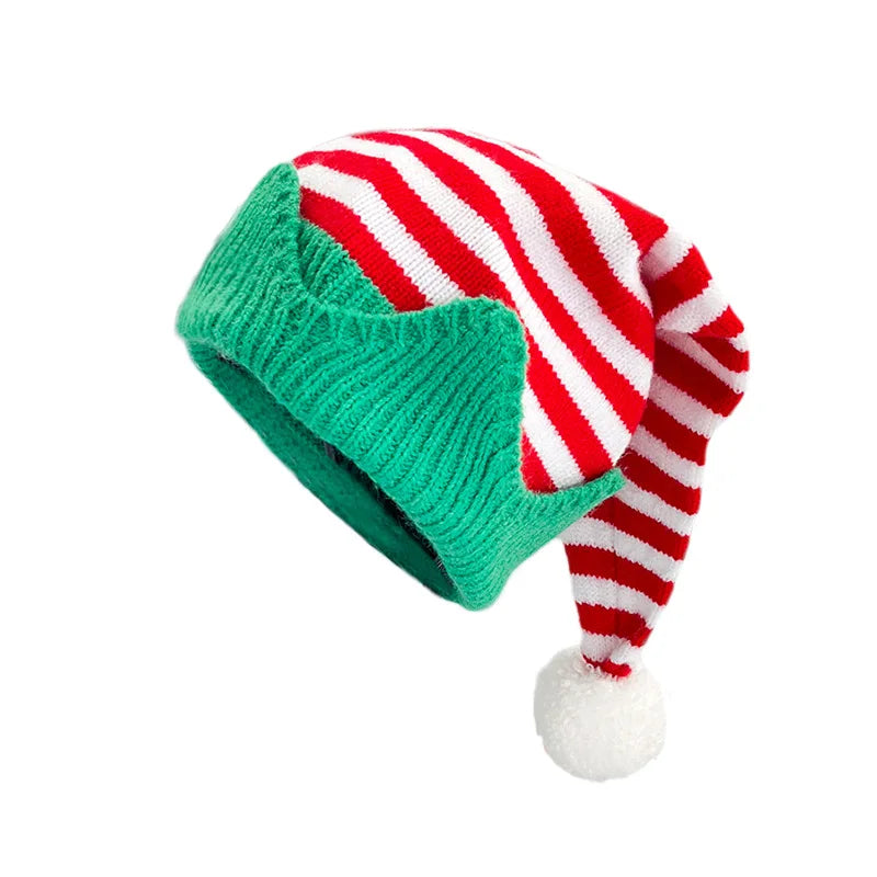 Kids Christmas Striped Elf Hat