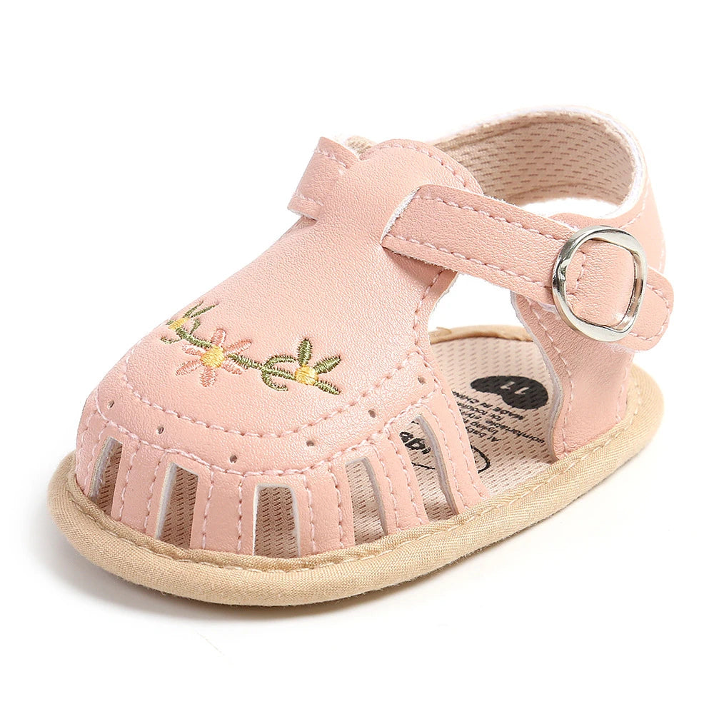 Baby Girl Embroidered Floral Lightweight Sandals