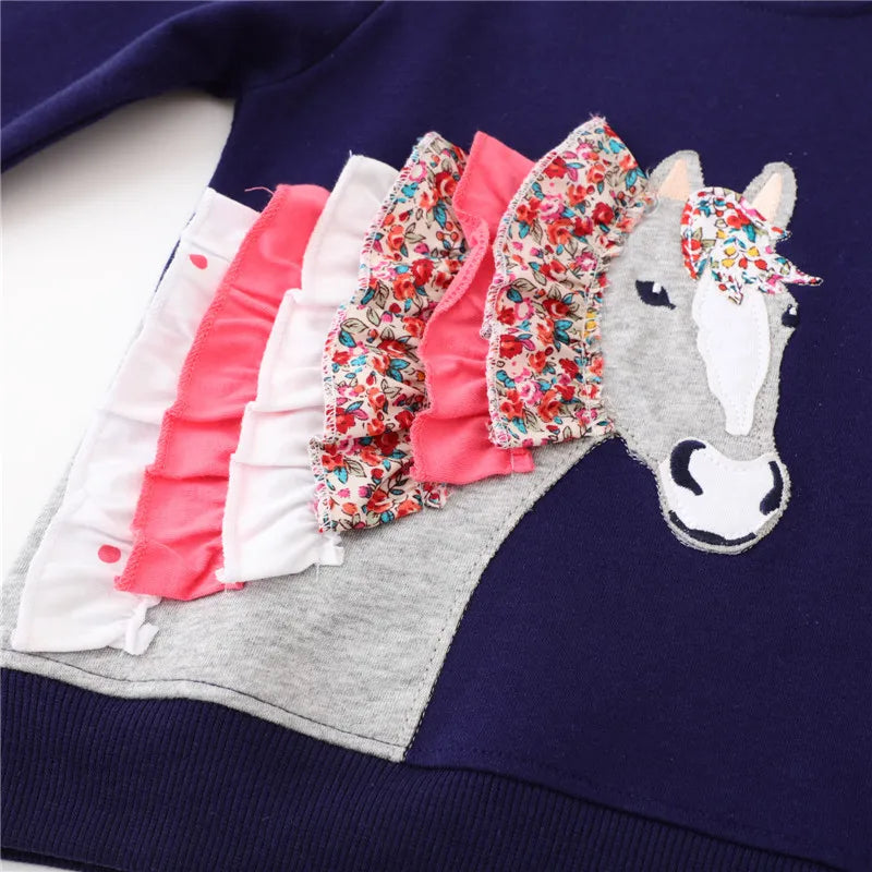 Unicorn Frill Girls Cotton Sweatshirt