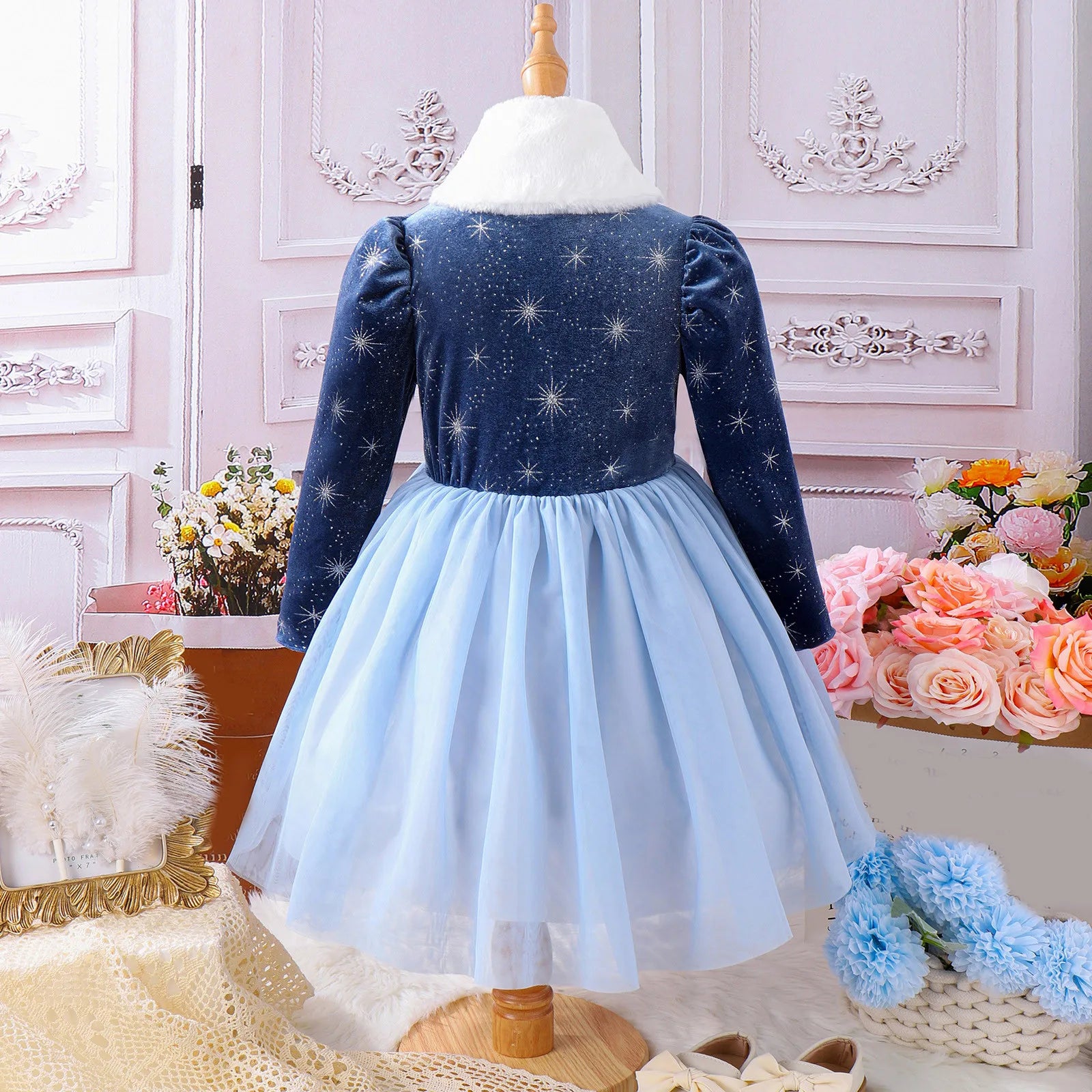 MOMSTAG Girls Christmas Princess Velvet Dress