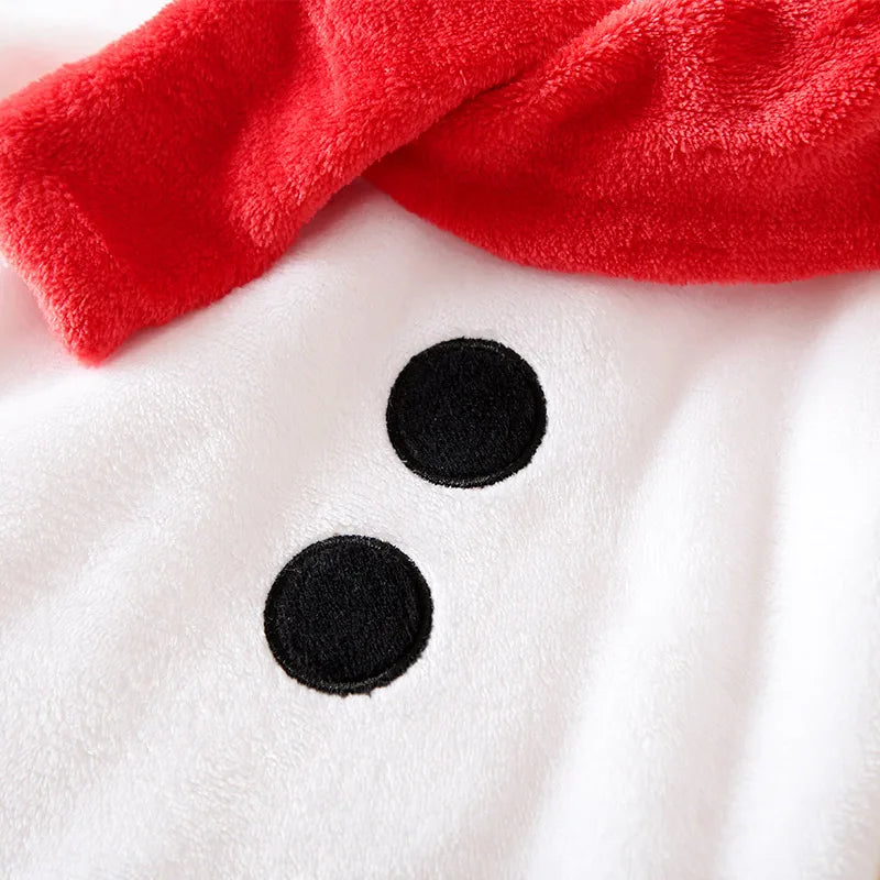 Baby Snowman Plush Romper – Winter Outfit 0-18M