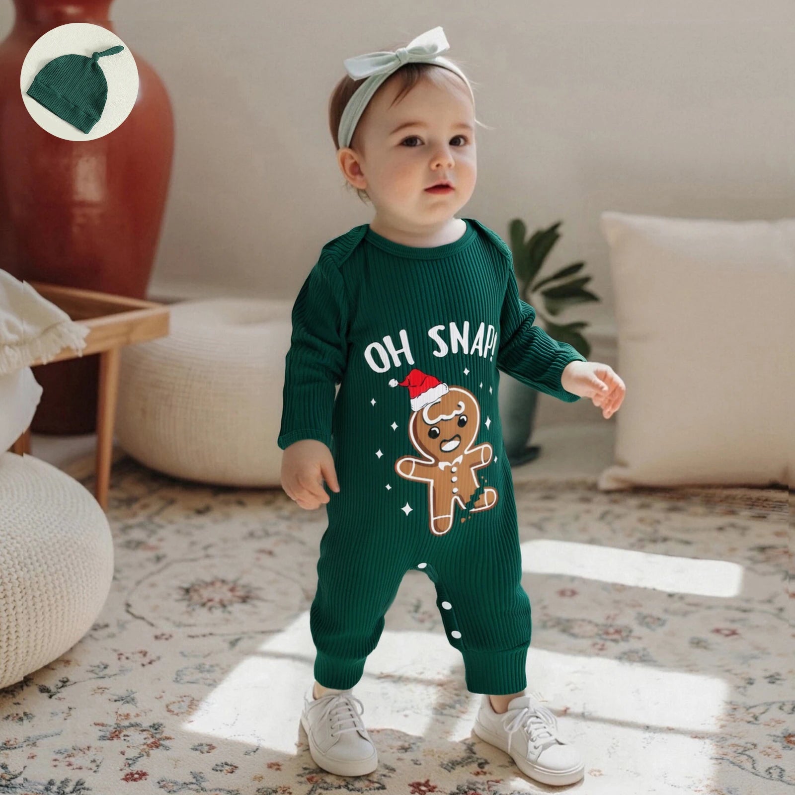 Baby Gingerbread Man Romper Set