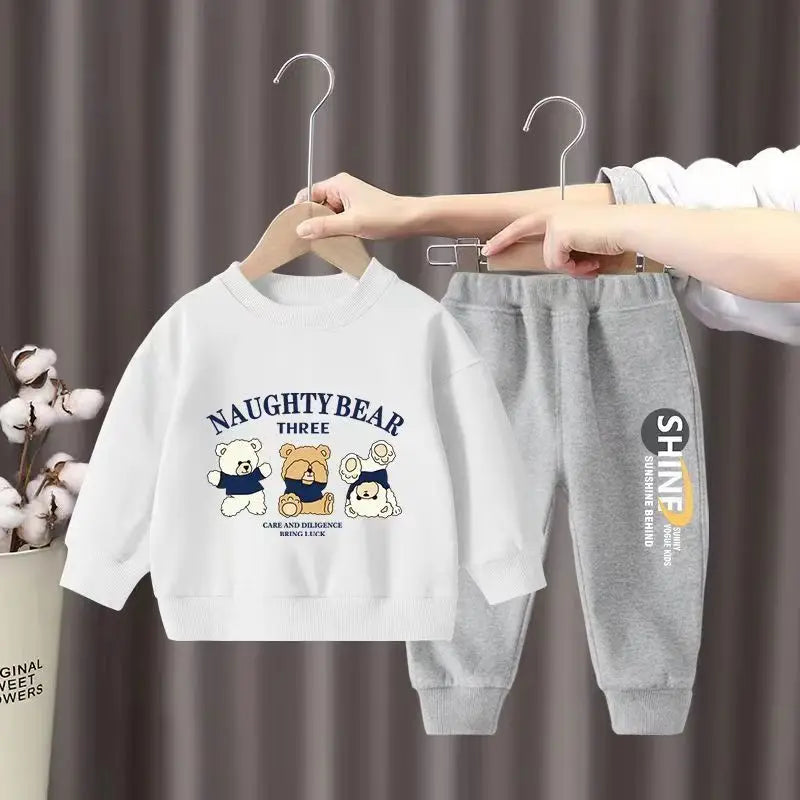 Boys Bears Cartoon Sweatshirt Set 1-2Y