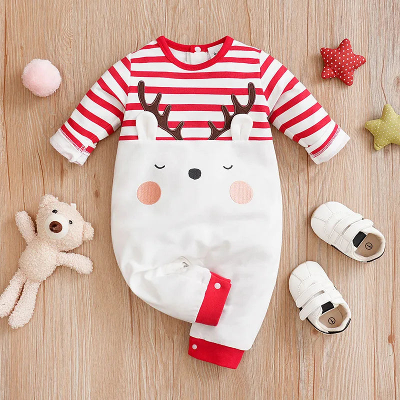 3D Reindeer Baby Jumpsuit – Christmas