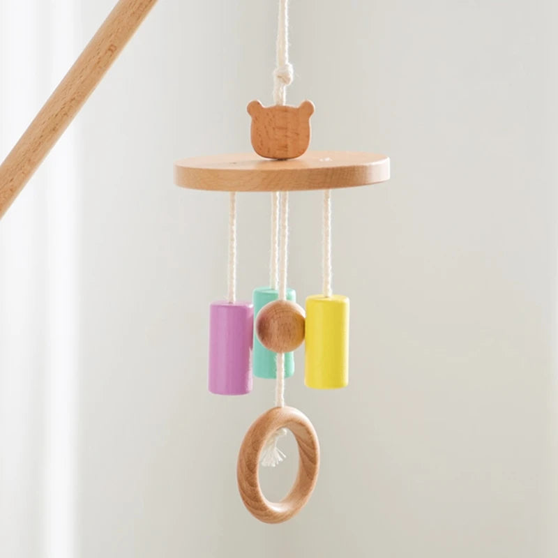 Baby Wooden Montessori Toys - Mobile Crib Bed Bell Musical Rattle Hanging Toys