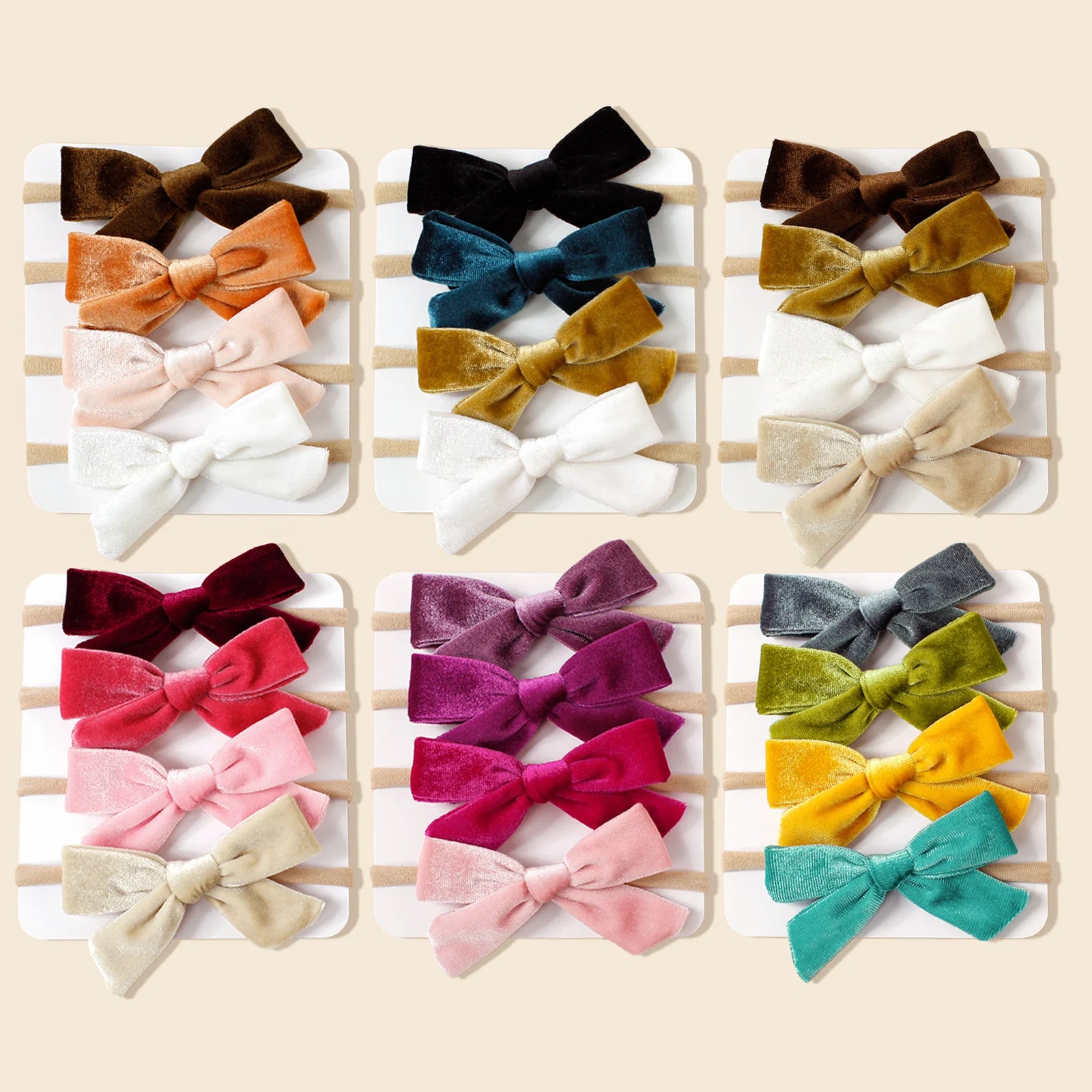 4Pcs/Set Baby Velvet Bow/Headband