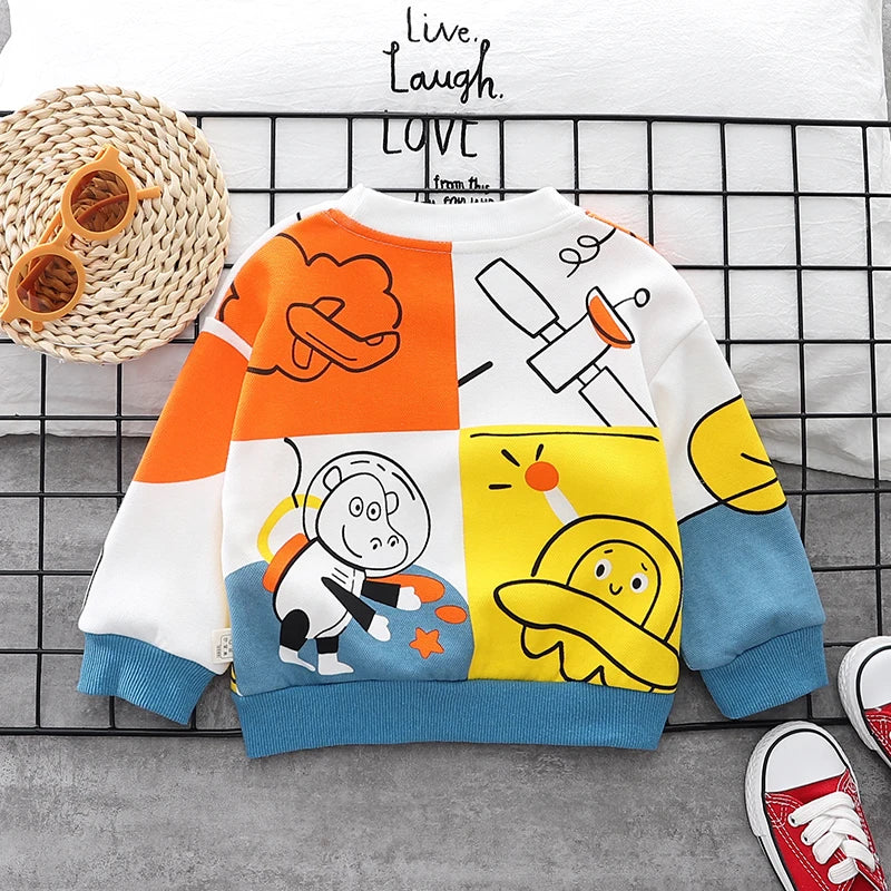 Baby Colorful Cartoon Hoodie Pullover