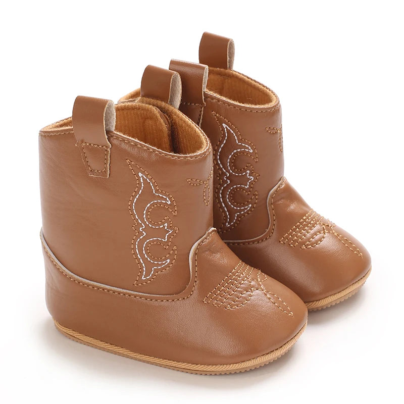 Baby Retro Leather Winter Boots 0-12M