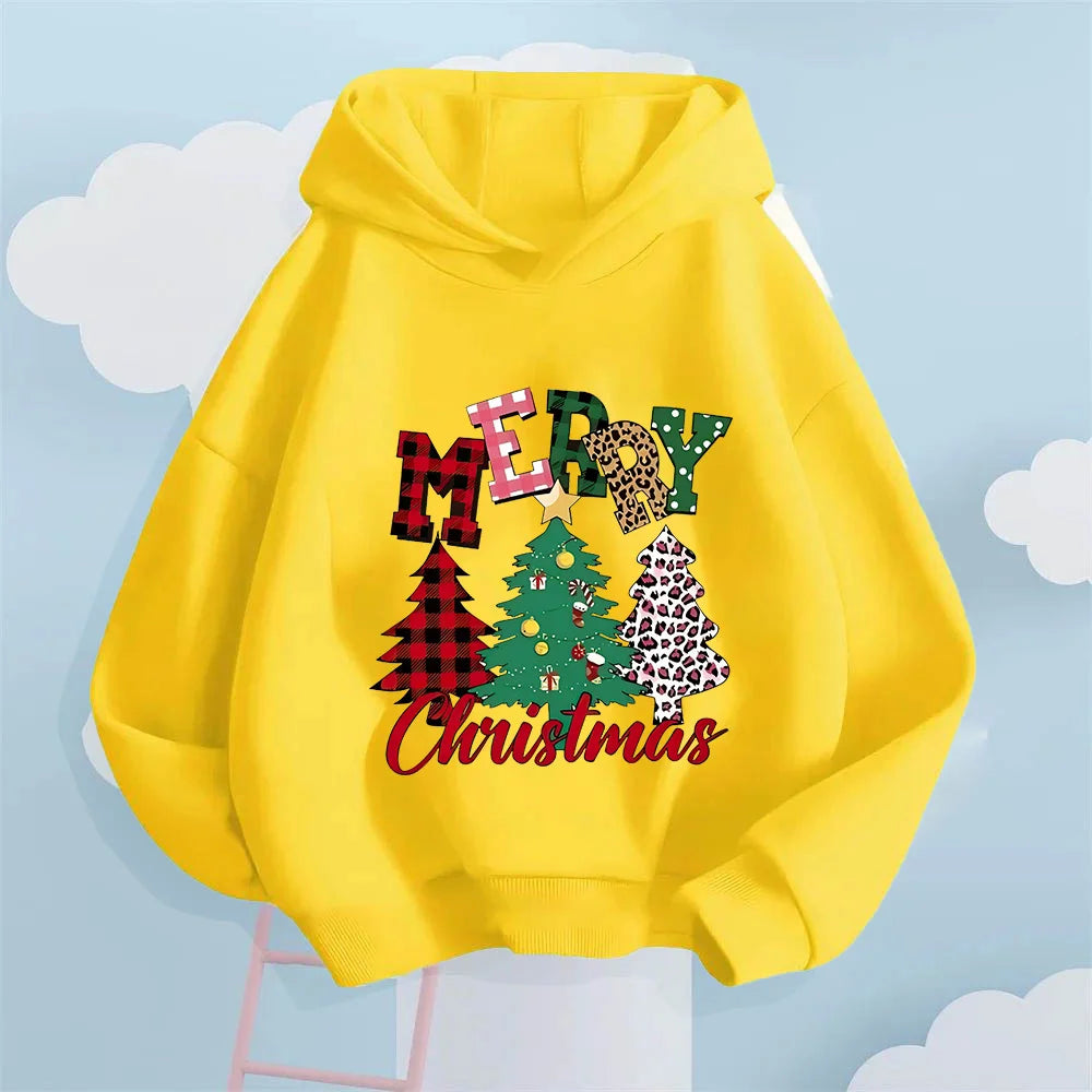 Christmas Tree Print Kids Hoodie