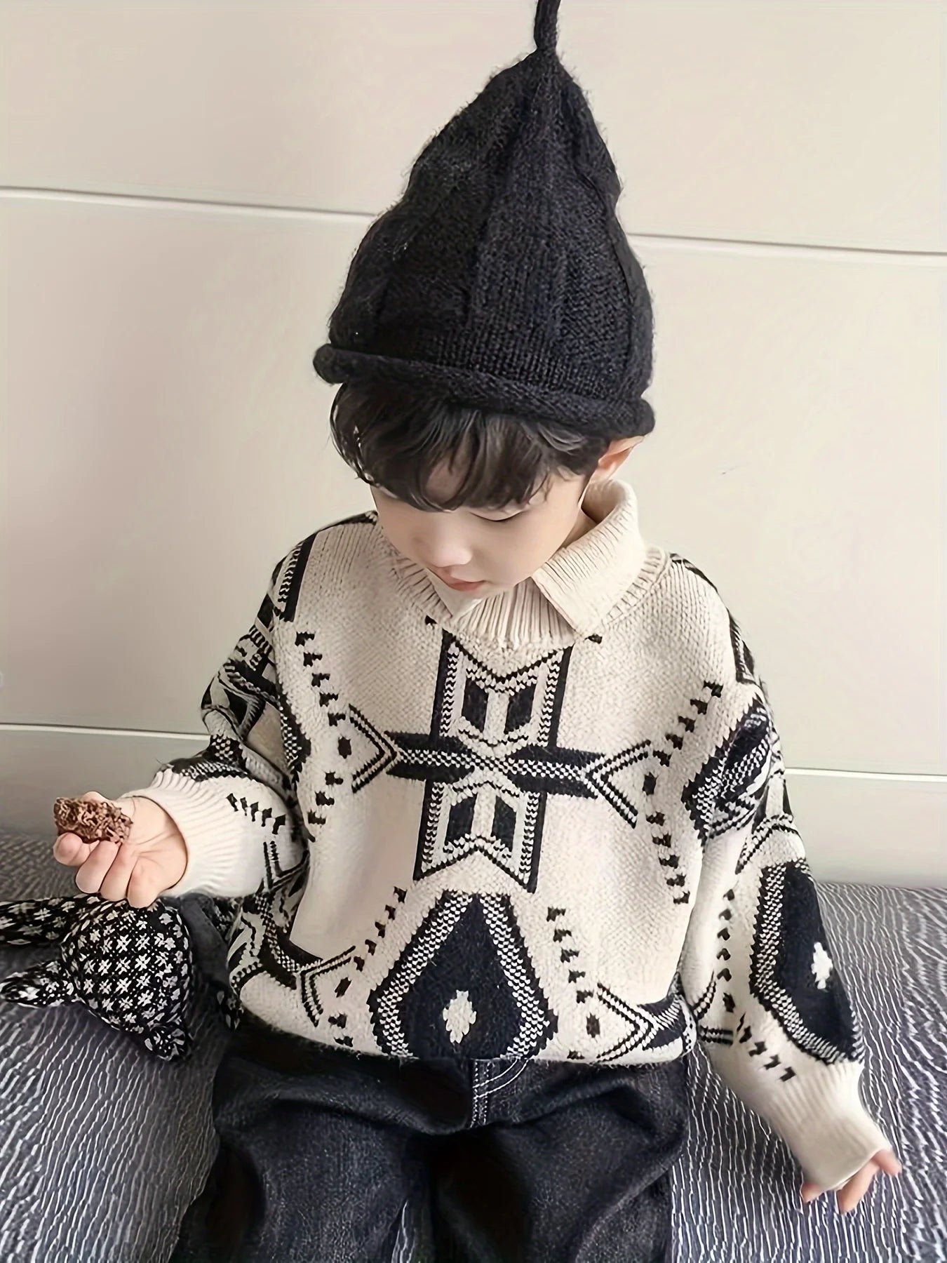 Boys Korean Style Thick Knit Sweater