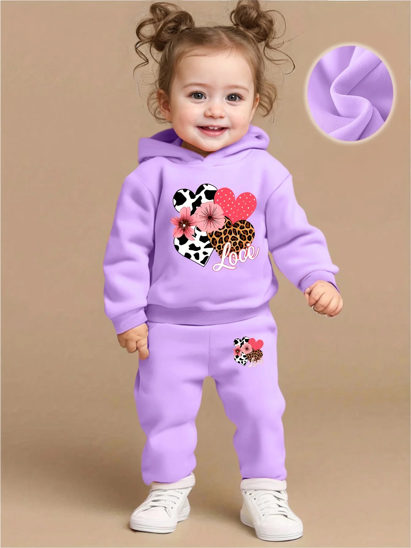 Baby Girl Heart Hoodie Set (6–36 Months)