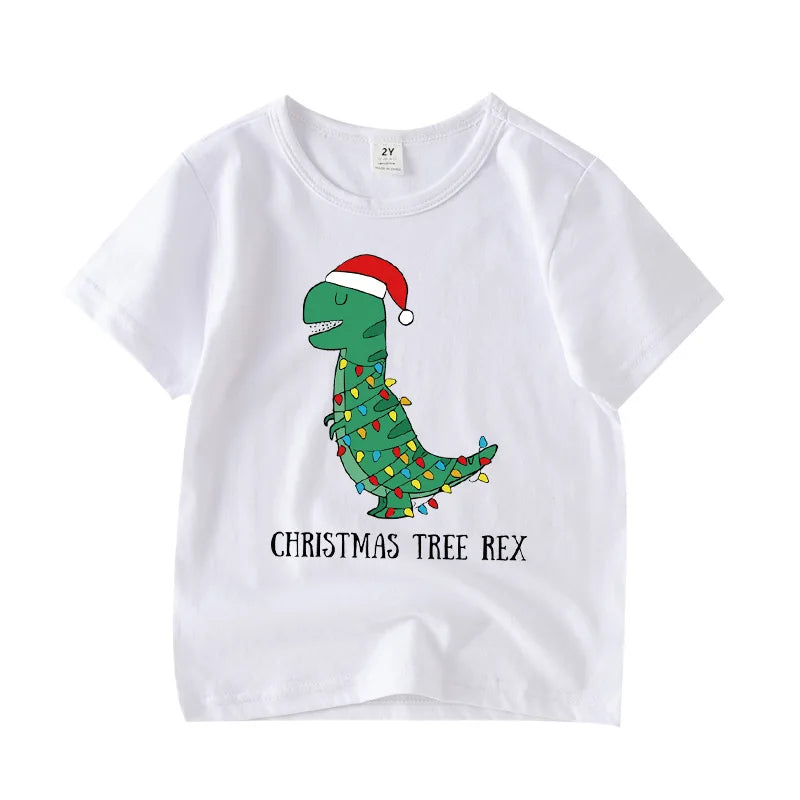 Kids Funny Christmas T-rex Shirt