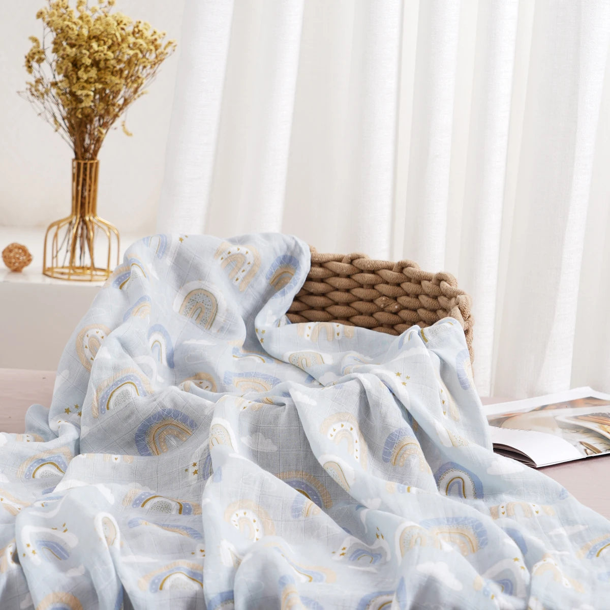 Bamboo Cotton Baby Muslin Swaddle Blanket