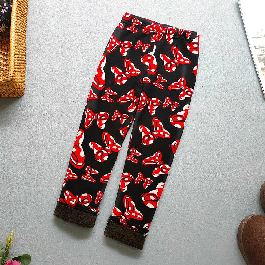 Girls Floral Winter Leggings Pants