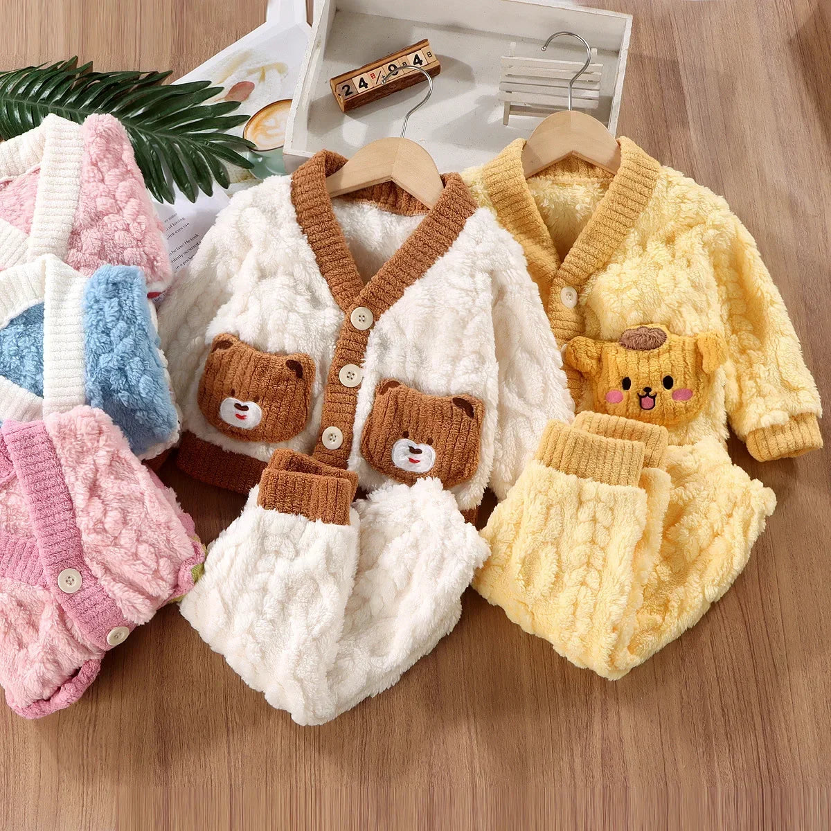 MOMSTAG Winter Kids Thicken Warm Pajamas Sleepwear