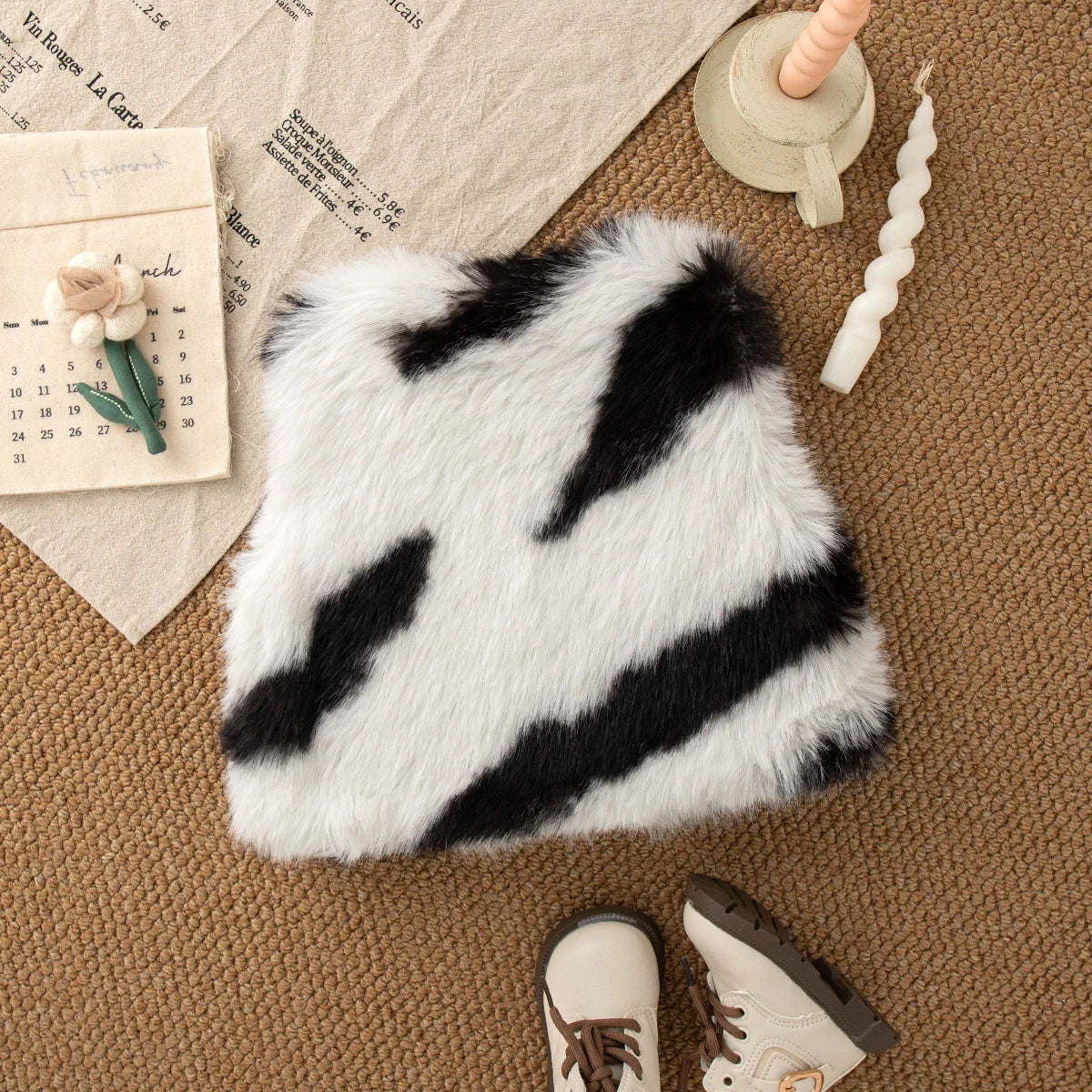 Baby Fur Zebra Vest Coat