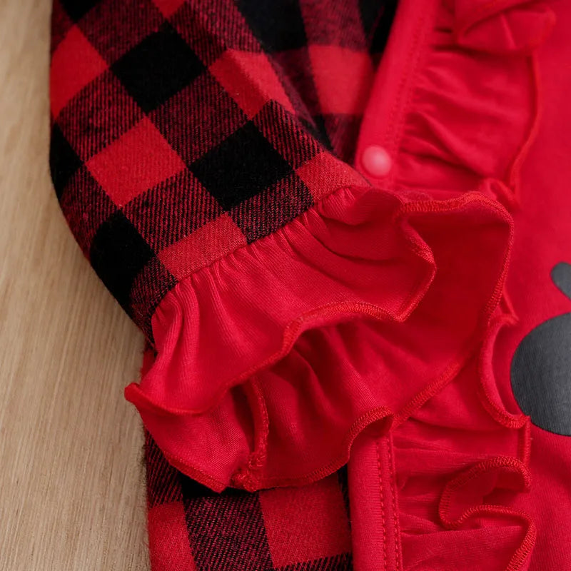 Newborn Santa Print Baby Jumpsuit