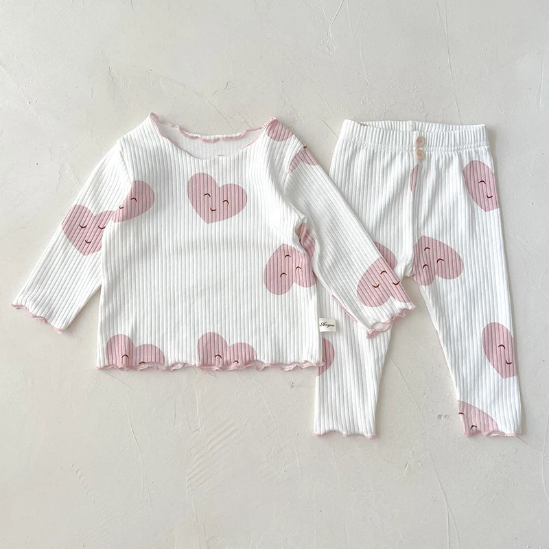 Autumn Dot Print Baby Pajama Set