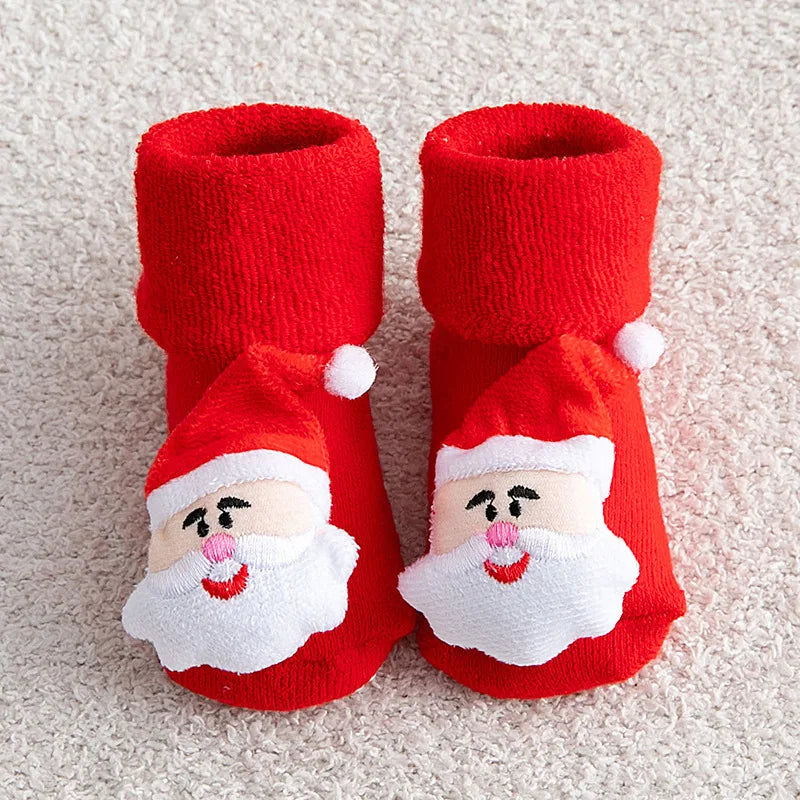 Knitted Santa Baby Cotton Socks