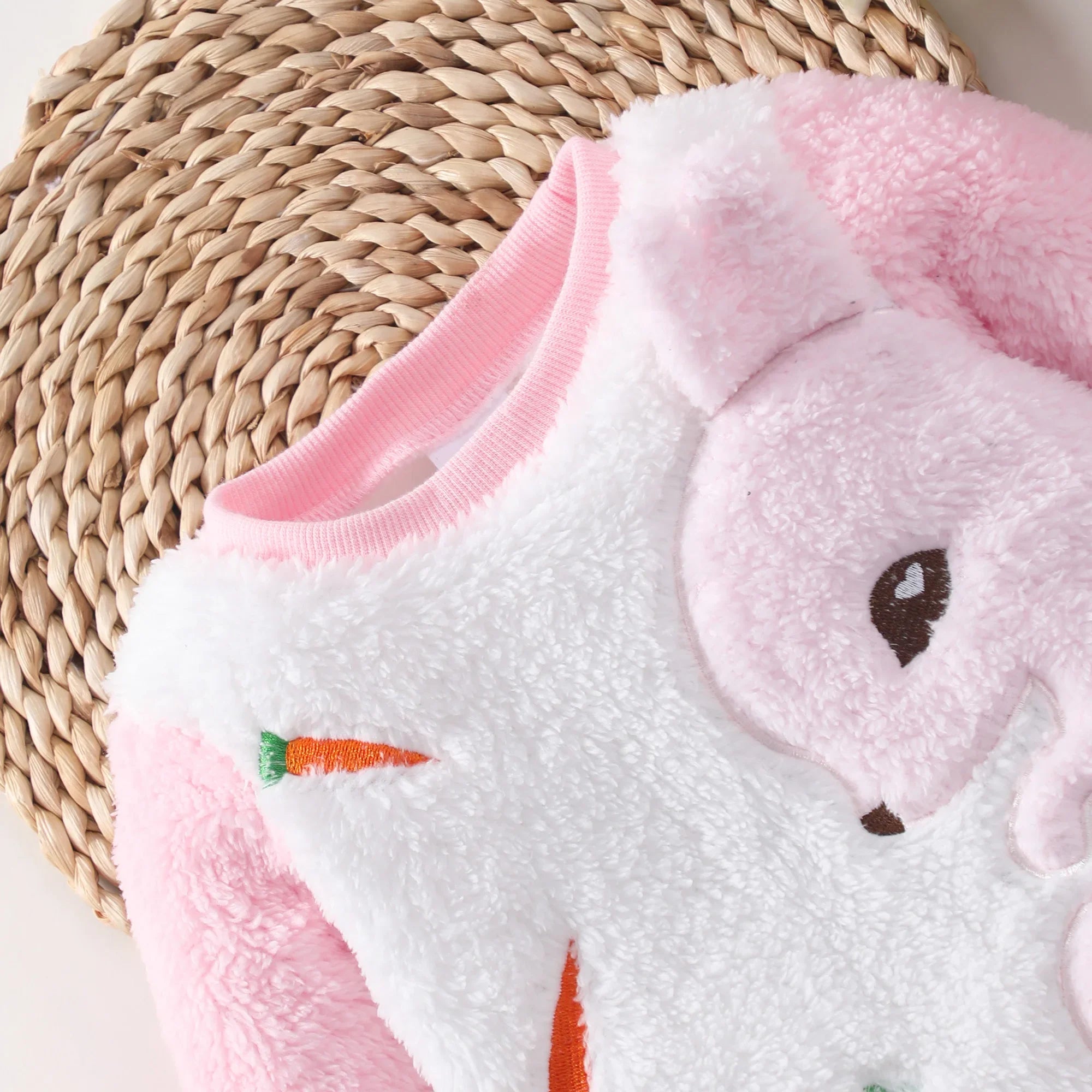 Baby Girl Rabbit Plush Outfit Set