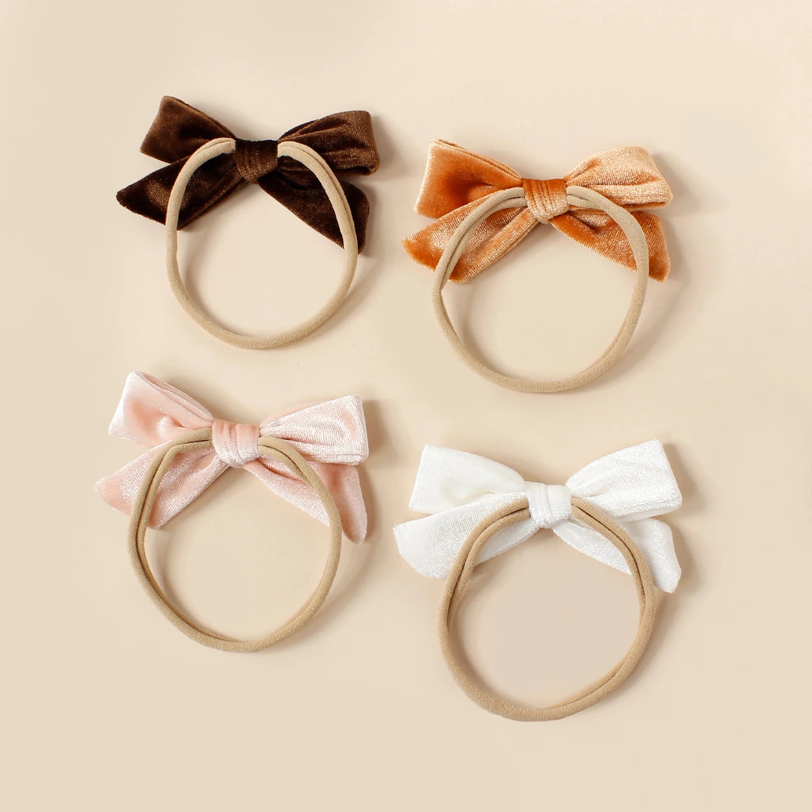 4Pcs/Set Baby Velvet Bow/Headband