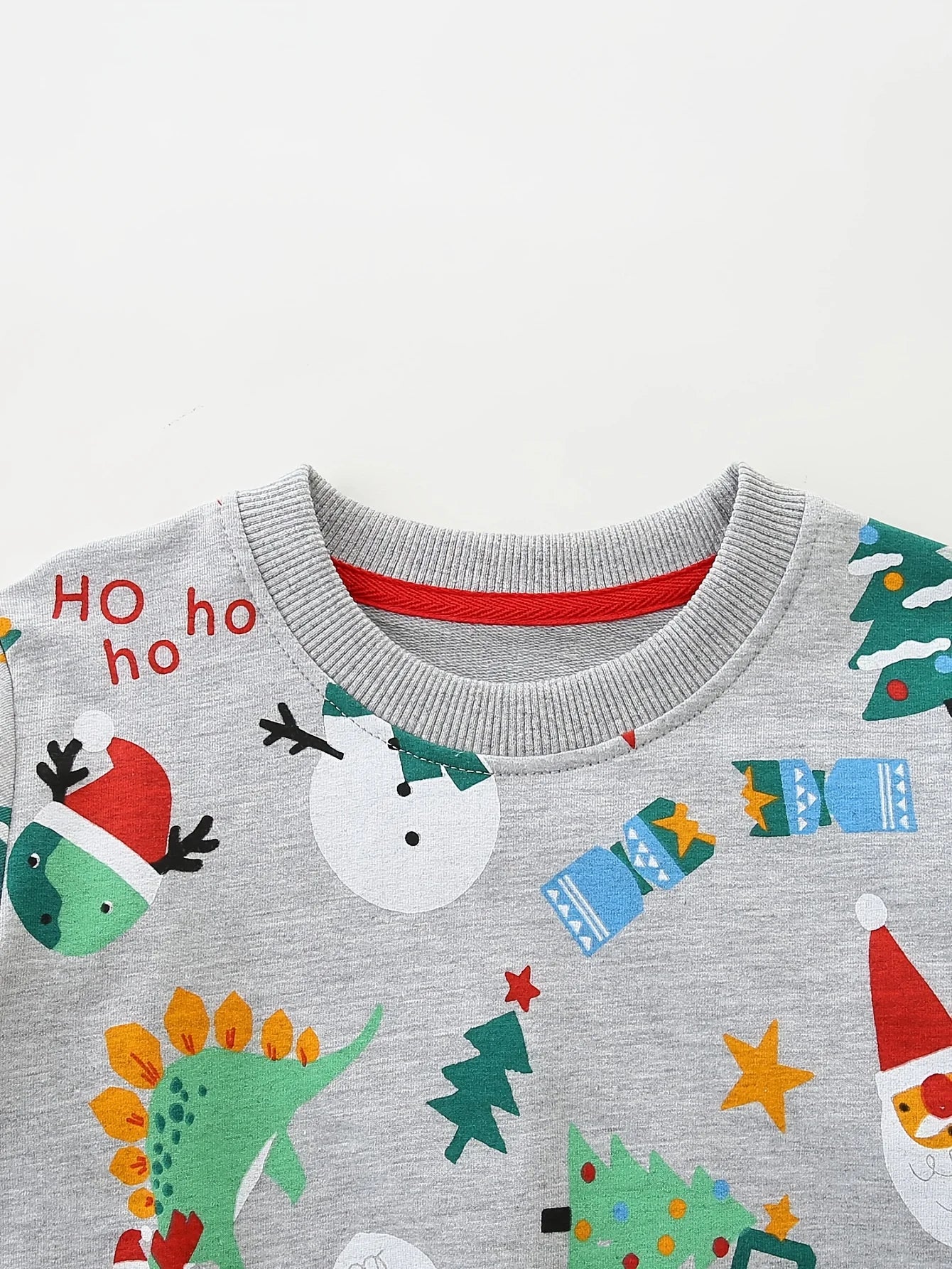 Cotton Boys Christmas Dino Santa Sweatshirt