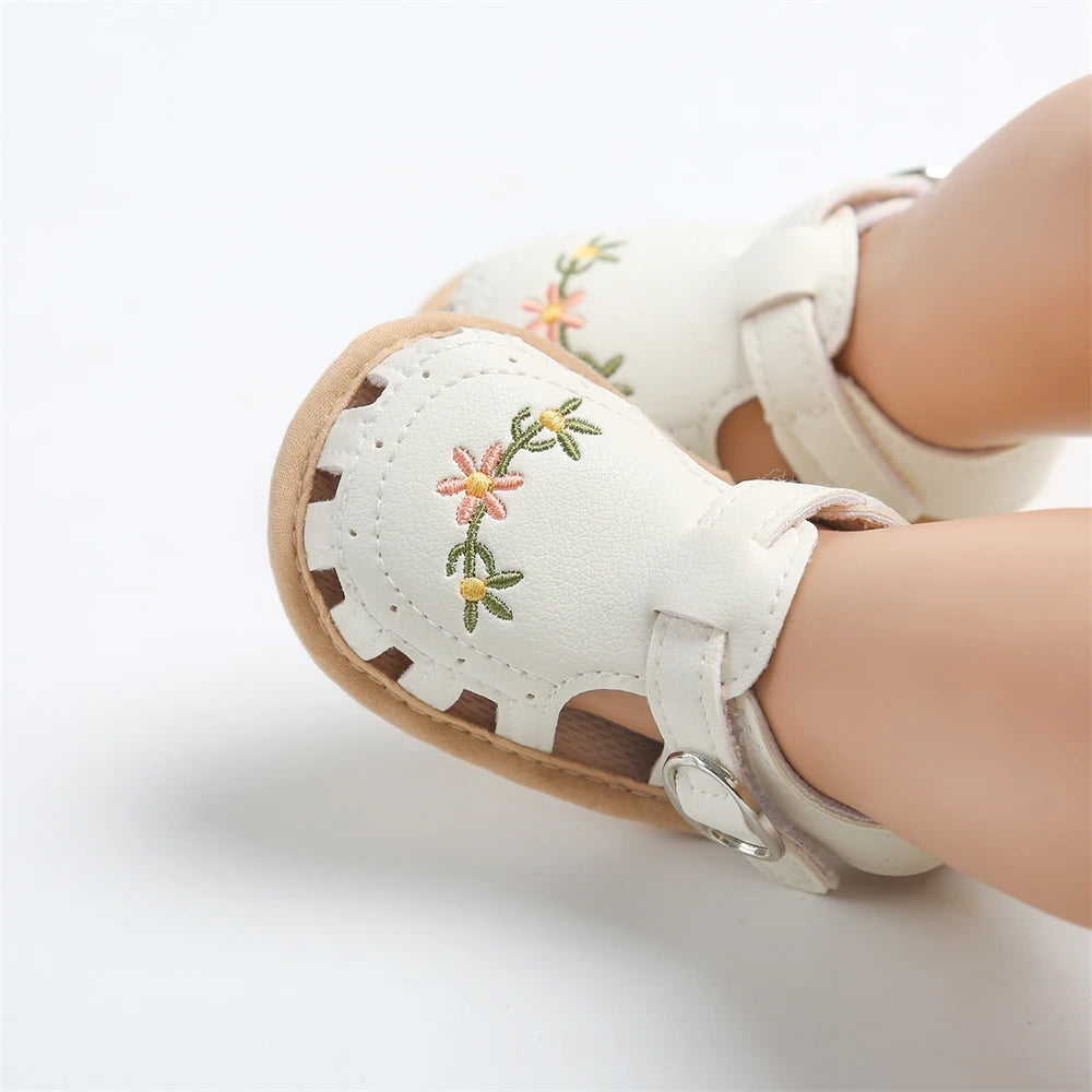 Baby Girl Embroidered Floral Lightweight Sandals