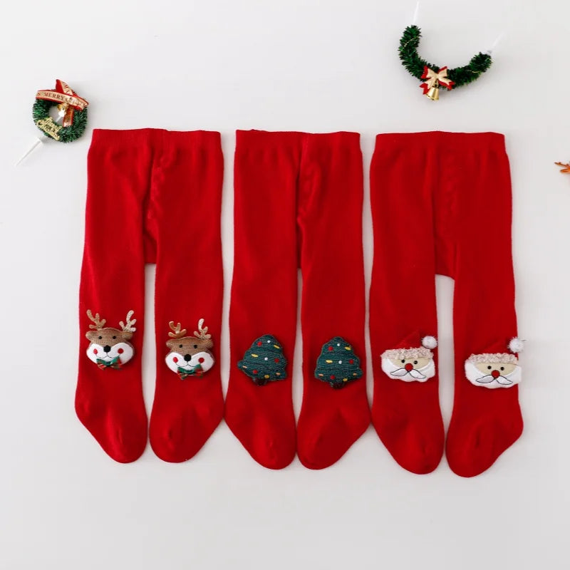 Christmas Cotton Baby Tights for Girls