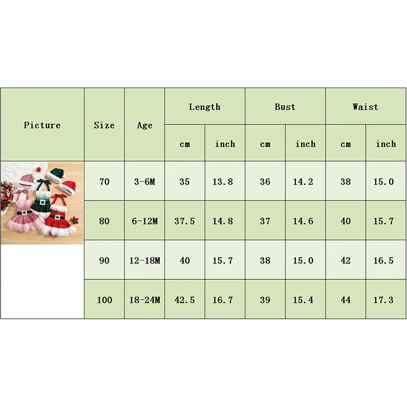 Baby Girl Santa Tulle Party Dress + Hat