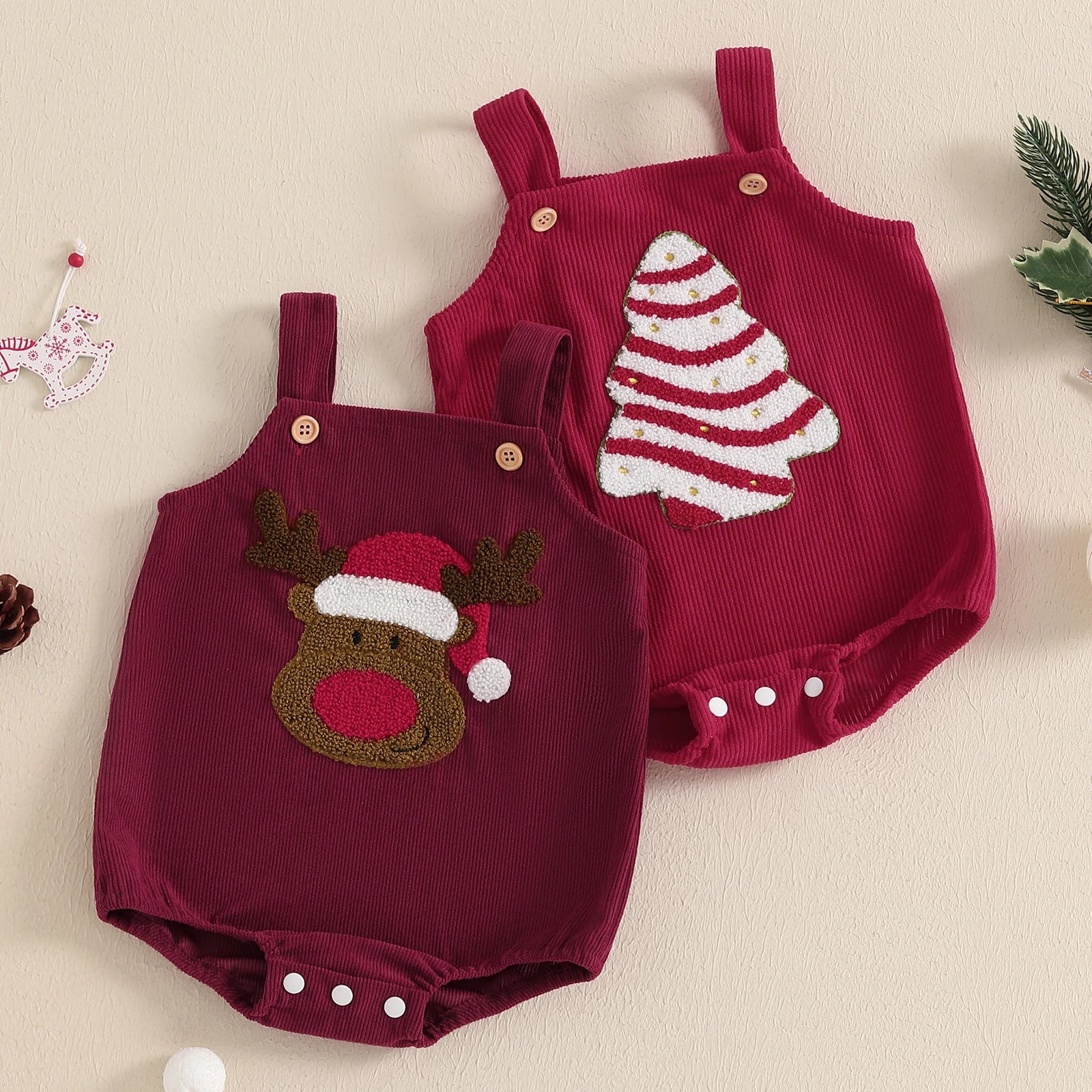 Tiny Reindeer Corduroy Holiday Jumpsuit