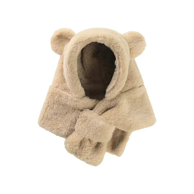 Baby Faux Fur Bear Hat & Scarf